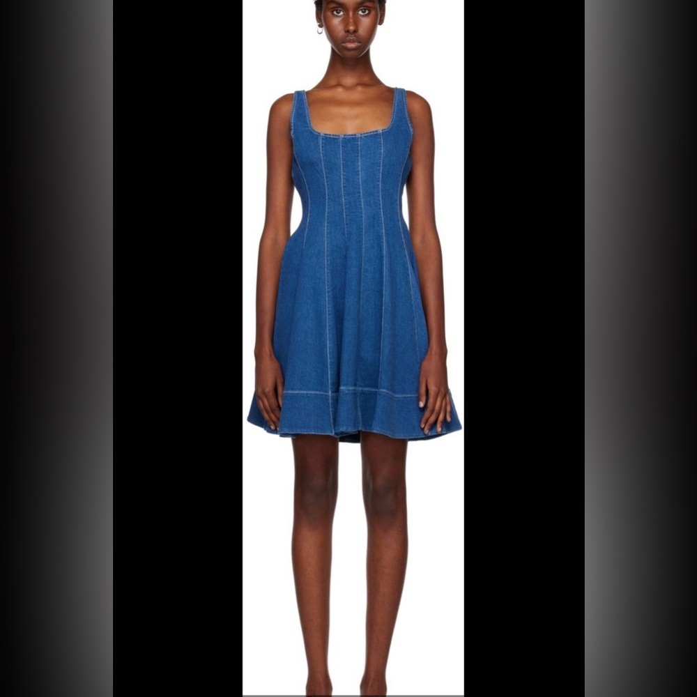 STAUD Wells Denim Mini Dress